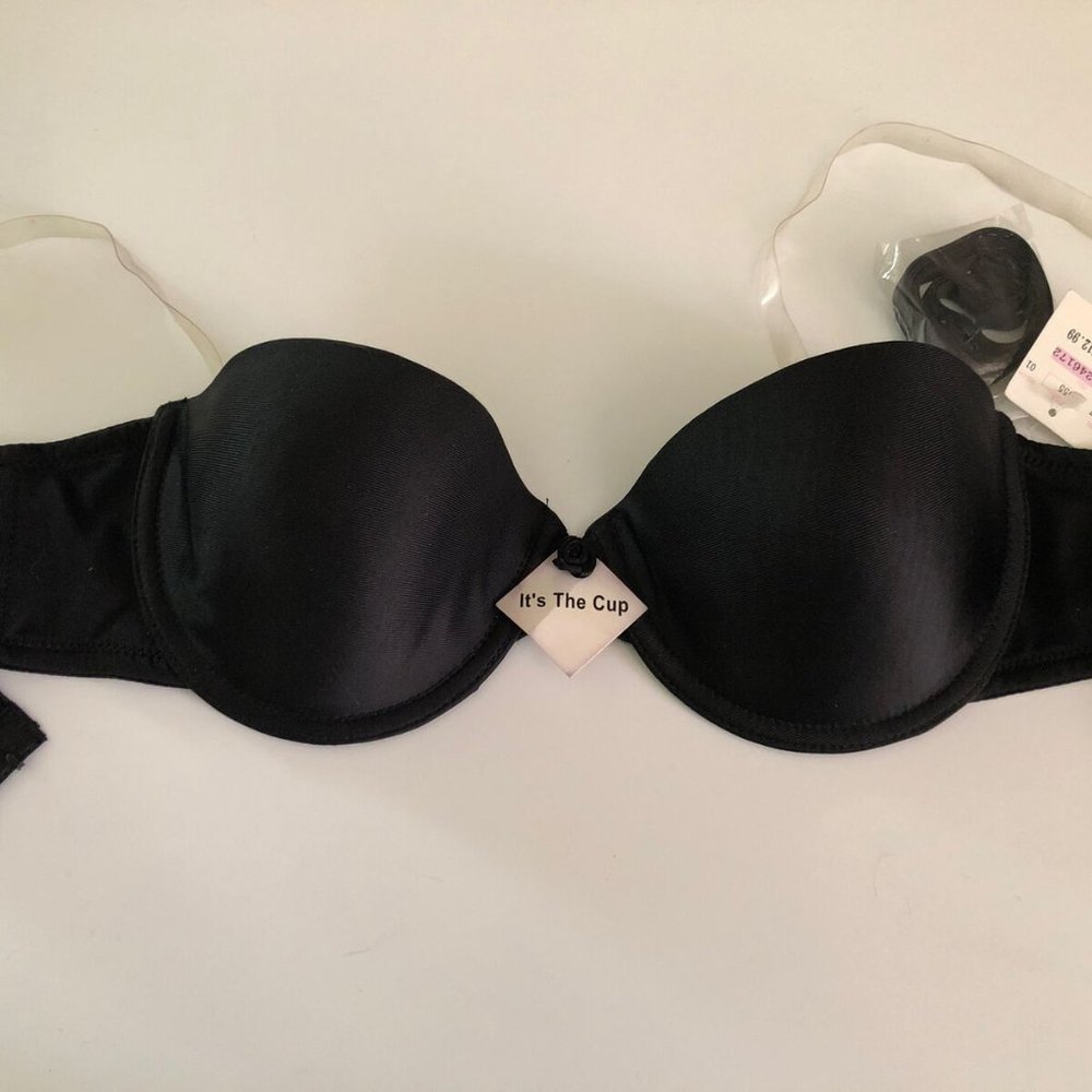 NWT Elena Intimates Bra Sz 34A 2 Sets Straps Clear Black Underwire Woman’s *EMP